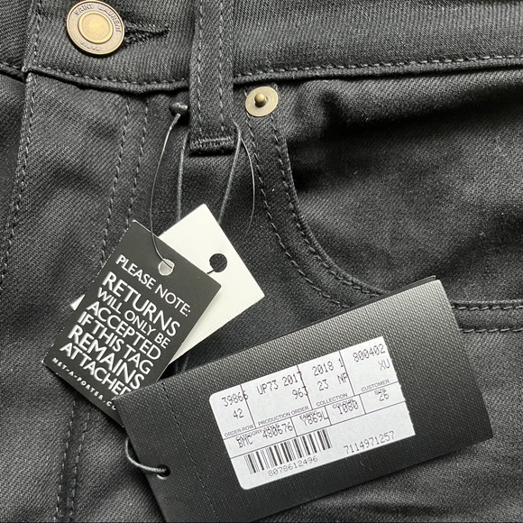 NWT Saint Laurent High Rise Skinny Jeans in Black - Picture 7 of 13